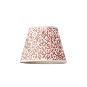 18cm block printed pendant shade in red house Borage by Morris & Co.