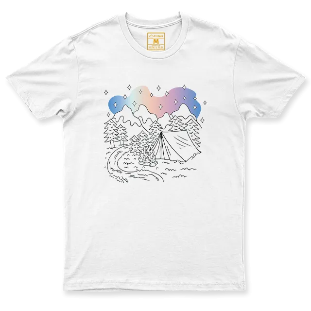 Drifit Shirt: Camping Aurora