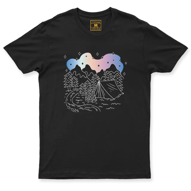 Drifit Shirt: Camping Aurora