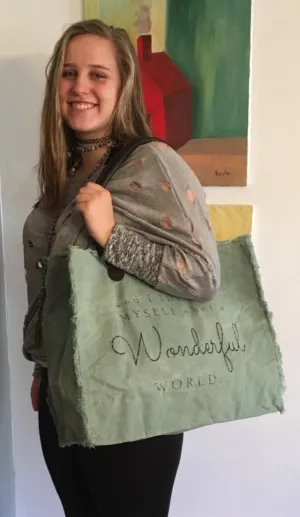 “It’s a Wonderful World” Military Tent Handbag
