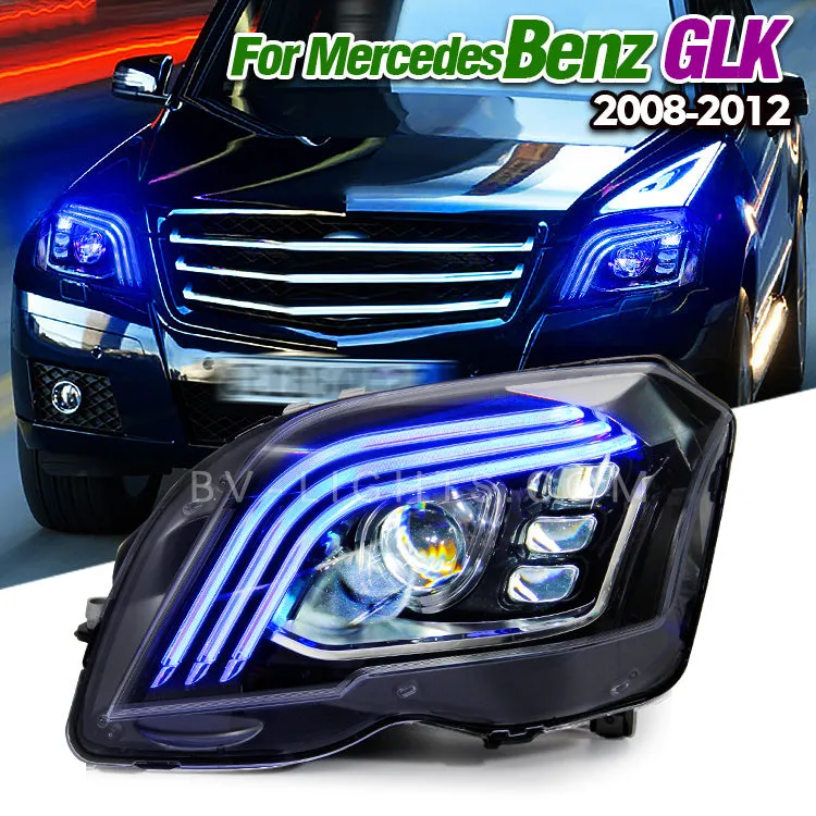 Mercedes-Benz GLK 2008-2012 Modified headlight assembly  Upgrade  LED headlights  led lens Daytime running light