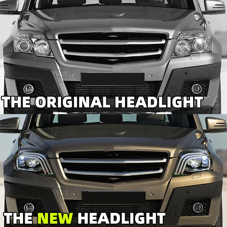 Mercedes-Benz GLK 2008-2012 Modified headlight assembly  Upgrade  LED headlights  led lens Daytime running light