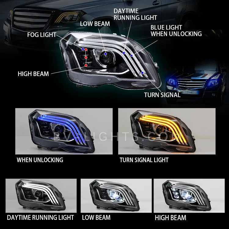 Mercedes-Benz GLK 2008-2012 Modified headlight assembly  Upgrade  LED headlights  led lens Daytime running light