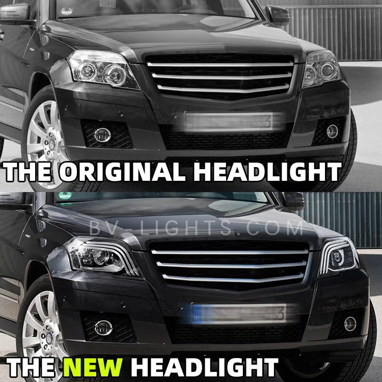 Mercedes-Benz GLK 2008-2012 Modified headlight assembly  Upgrade  LED headlights  led lens Daytime running light
