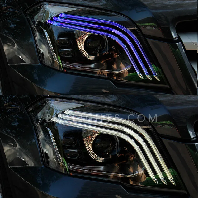 Mercedes-Benz GLK 2008-2012 Modified headlight assembly  Upgrade  LED headlights  led lens Daytime running light