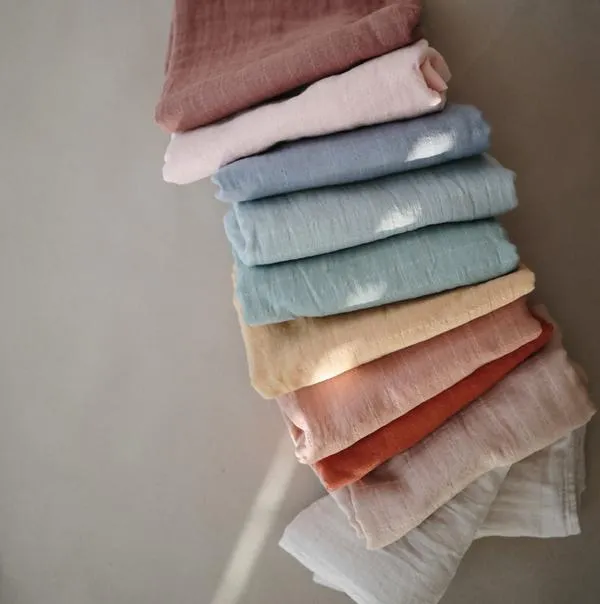 Mushie Organic Cotton Muslin Baby Swaddle - Roman Green