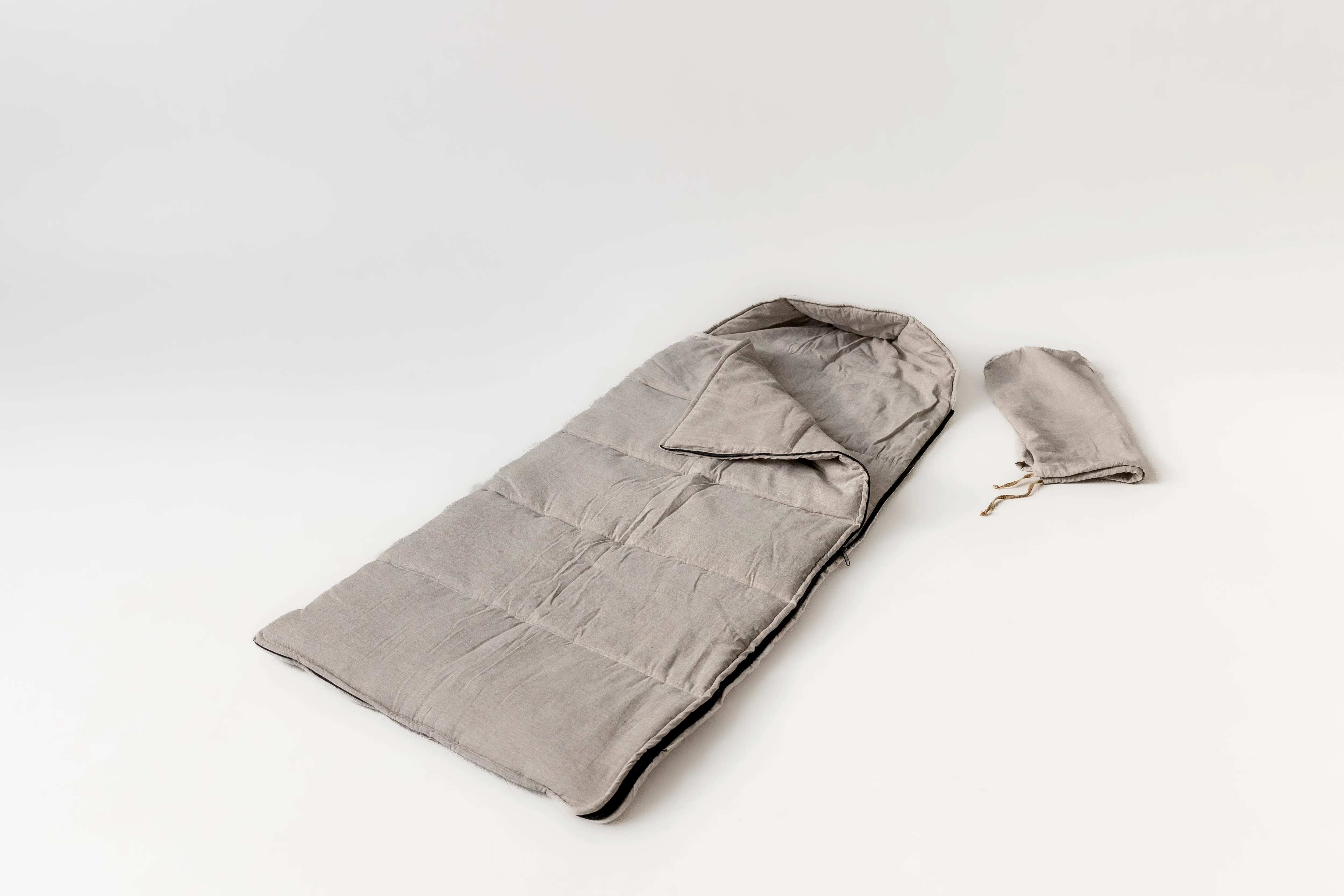 Red Kids natural HEMP Linen Sleeping Bag with Hood School Nap mat for Kids, camping van sleeping bag organic hemp fiber filling