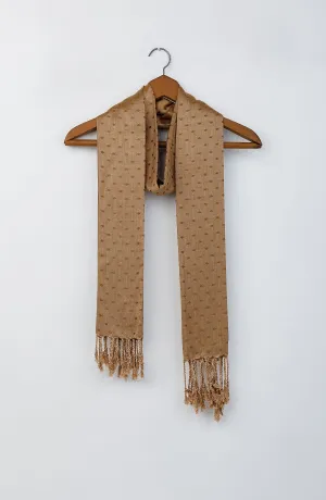 Stitched 1 Piece Dyed Cotton Scarf (NA-D-PL-23-031 CREAM)