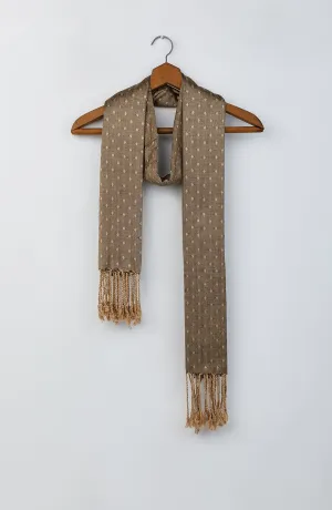 Stitched 1 Piece Dyed Cotton Scarf (NA-D-PL-23-036 BEIGE)