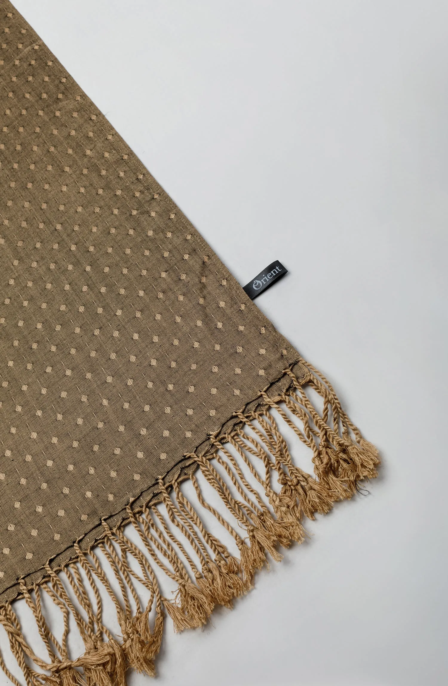 Stitched 1 Piece Dyed Cotton Scarf (NA-D-PL-23-036 BEIGE)