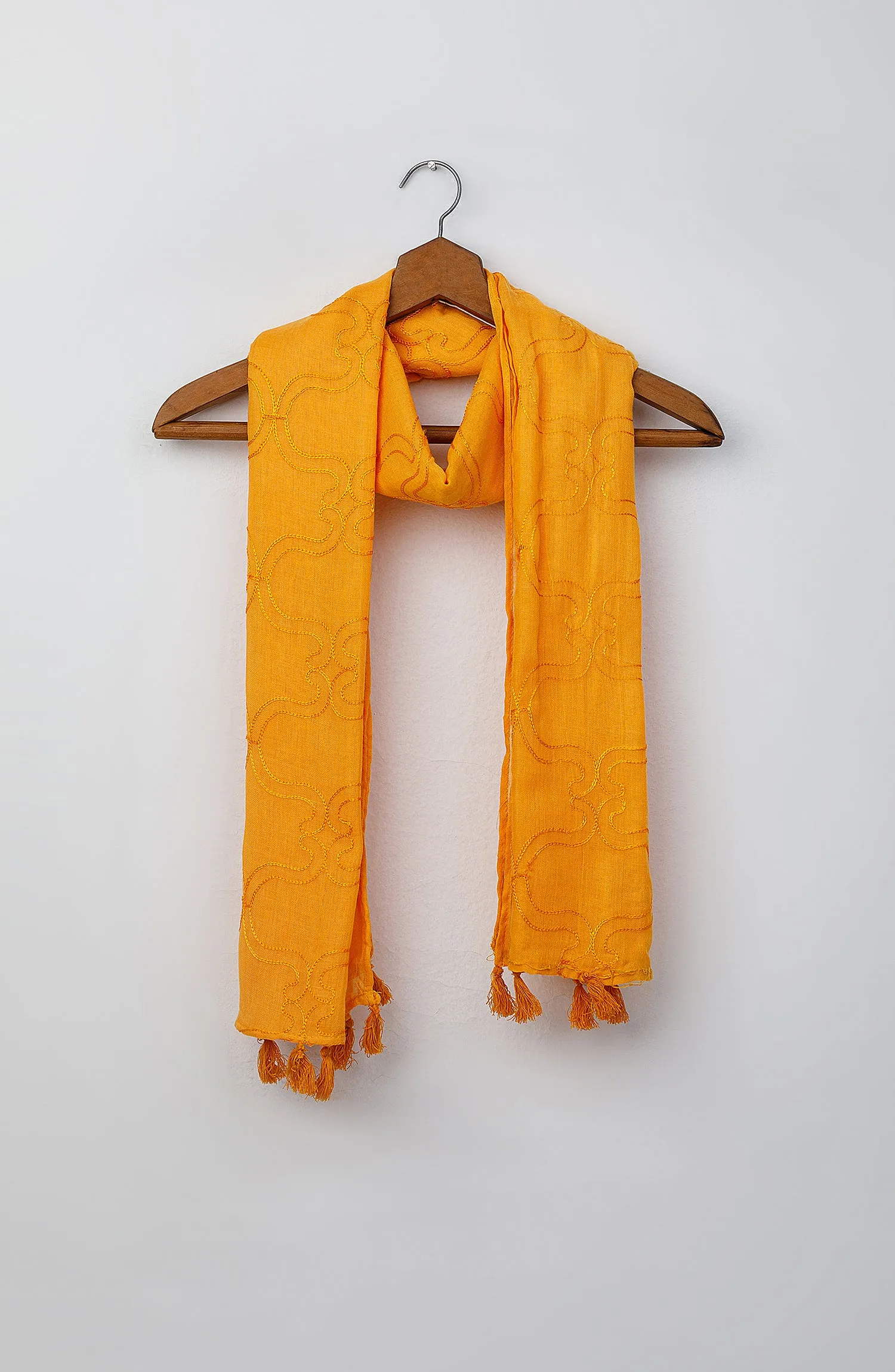 Stitched 1 Piece Dyed Cotton Scarf (WADC23W-1025)