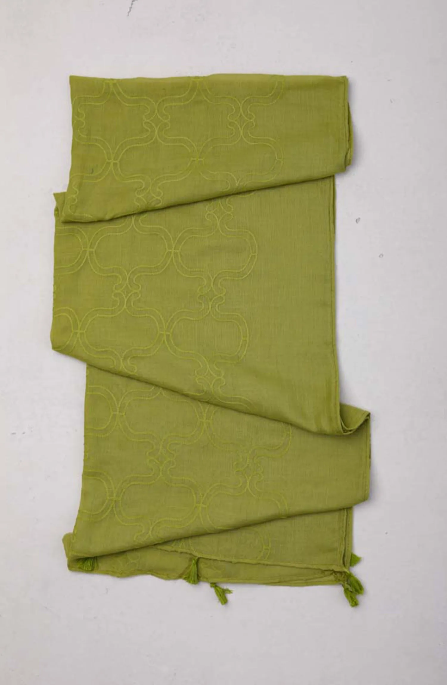 Stitched 1 Piece Dyed Cotton Scarf (WADC23W-1026)