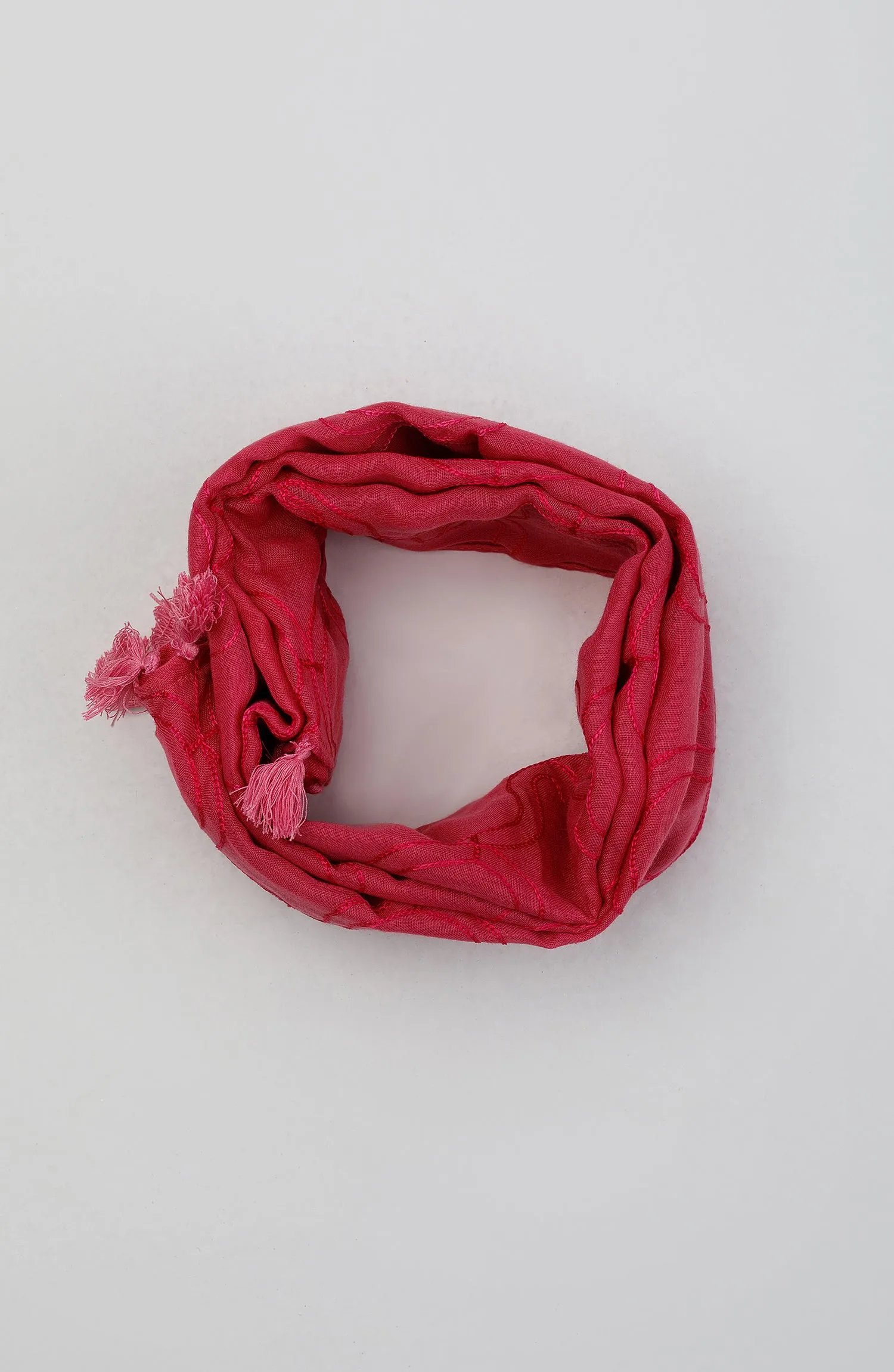 Stitched 1 Piece Dyed Cotton Scarf (WADC23W-1027)