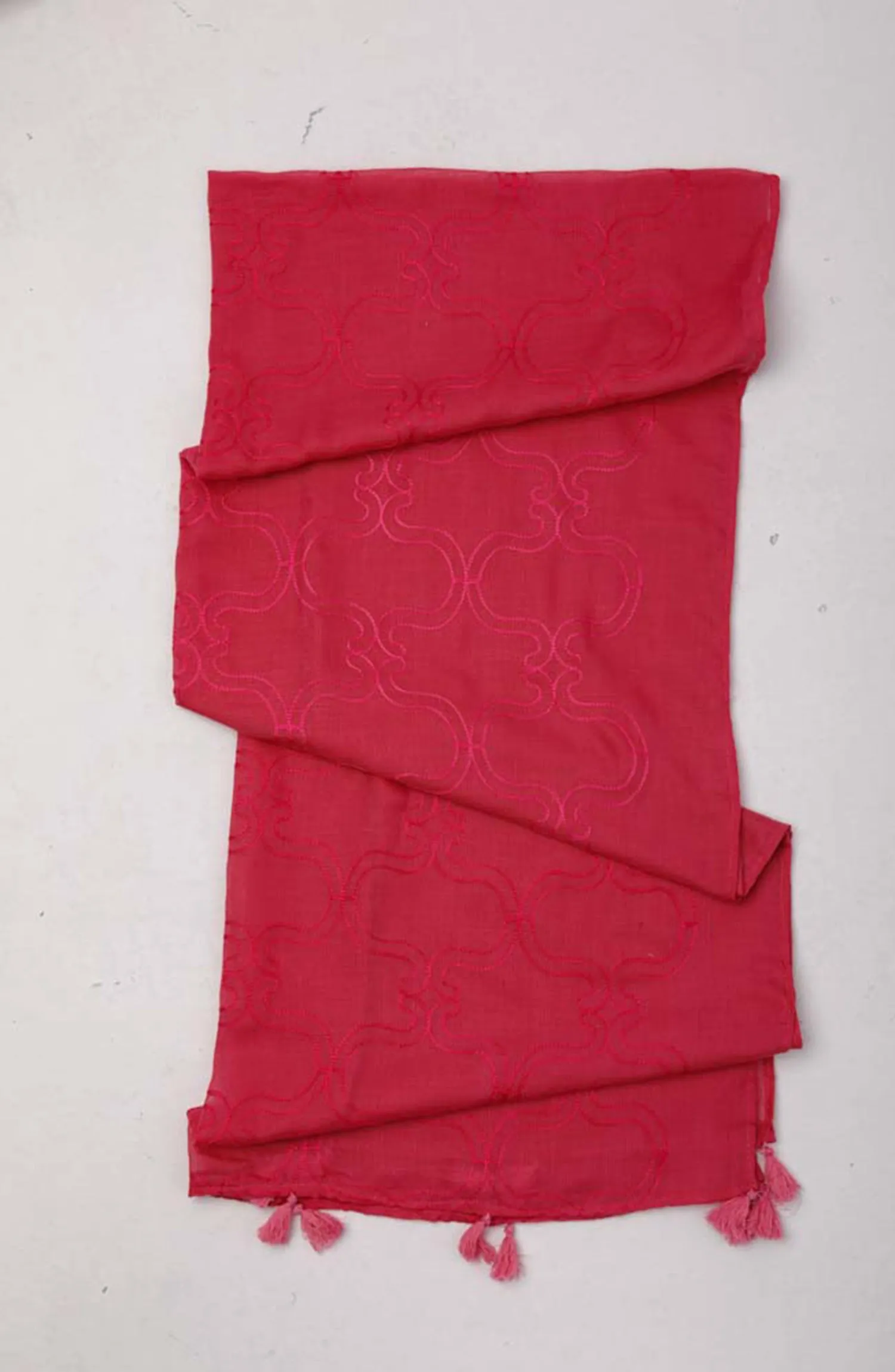 Stitched 1 Piece Dyed Cotton Scarf (WADC23W-1027)