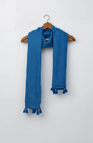 Stitched 1 Piece Dyed Cotton Scarf (WADC23W-1028)