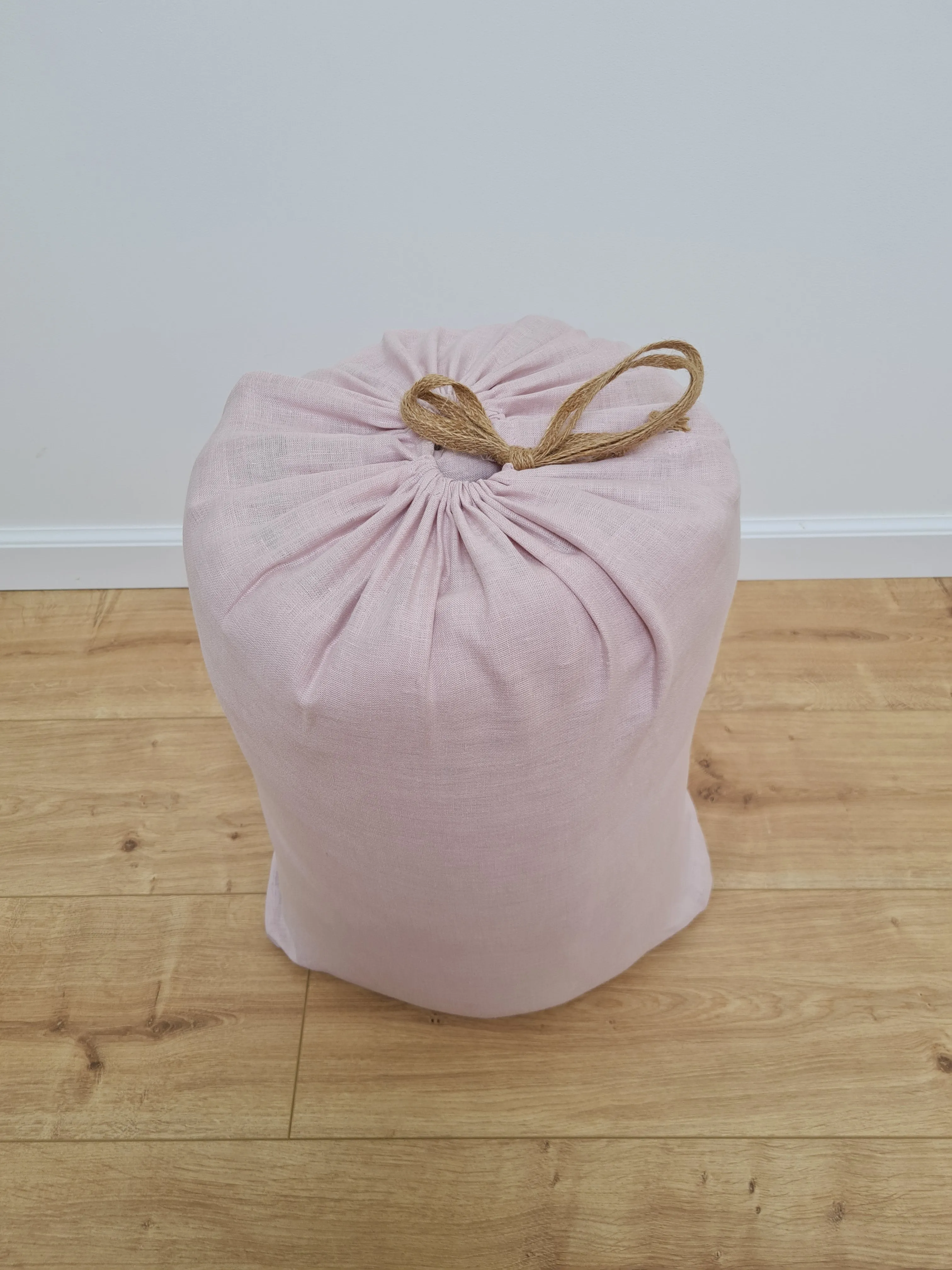Thick HEMP Sleeping bag in washed ashen pink linen fabric- organic hemp fiber filling   linen fabric - blanket quilt, hand made