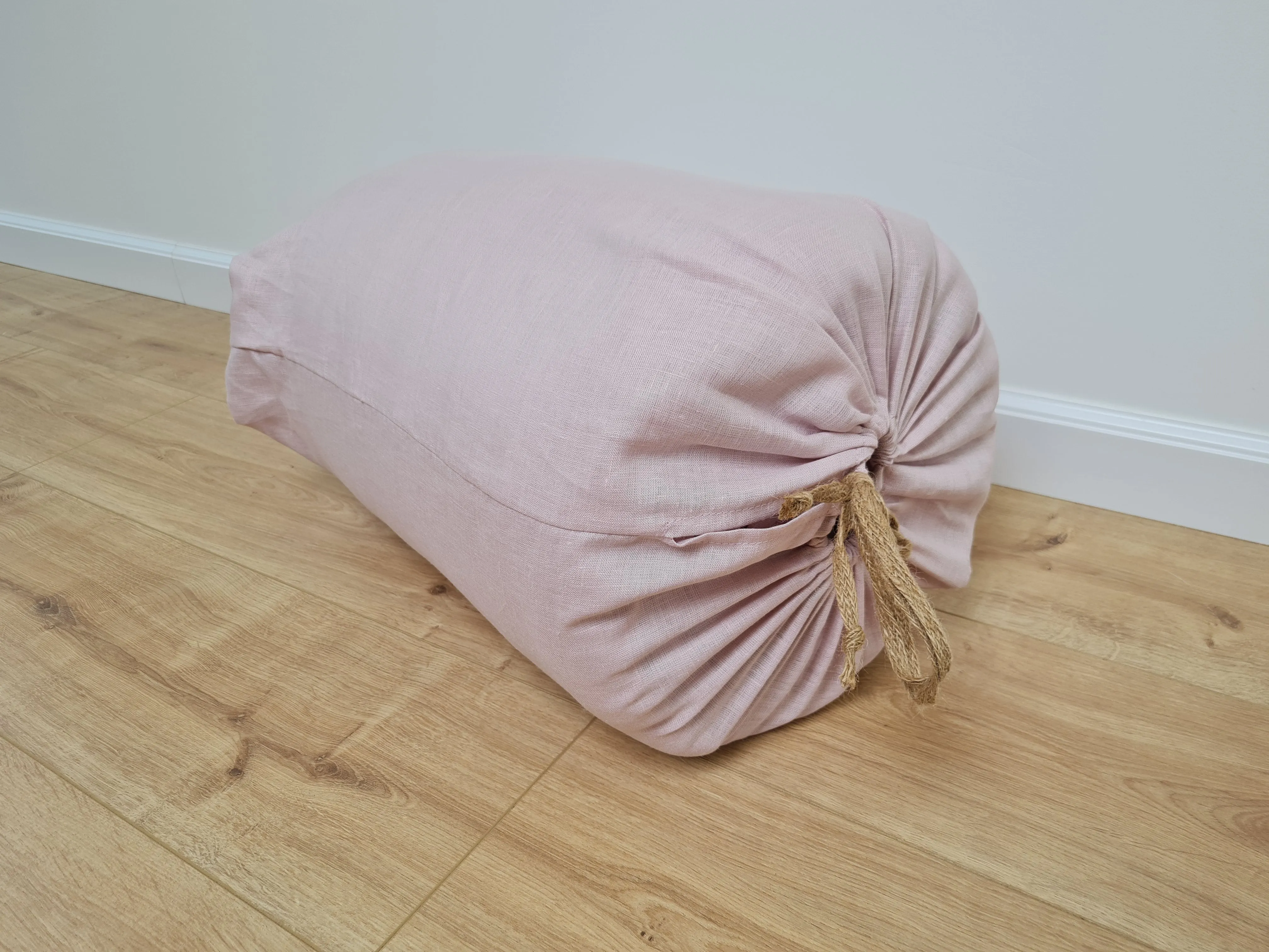 Thick HEMP Sleeping bag in washed ashen pink linen fabric- organic hemp fiber filling   linen fabric - blanket quilt, hand made