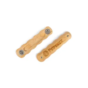 Wooden handle for wrought iron pans